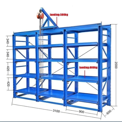 Q235 Material Heavy Duty Rack For Injection Mould In 3100*600*2000 Size